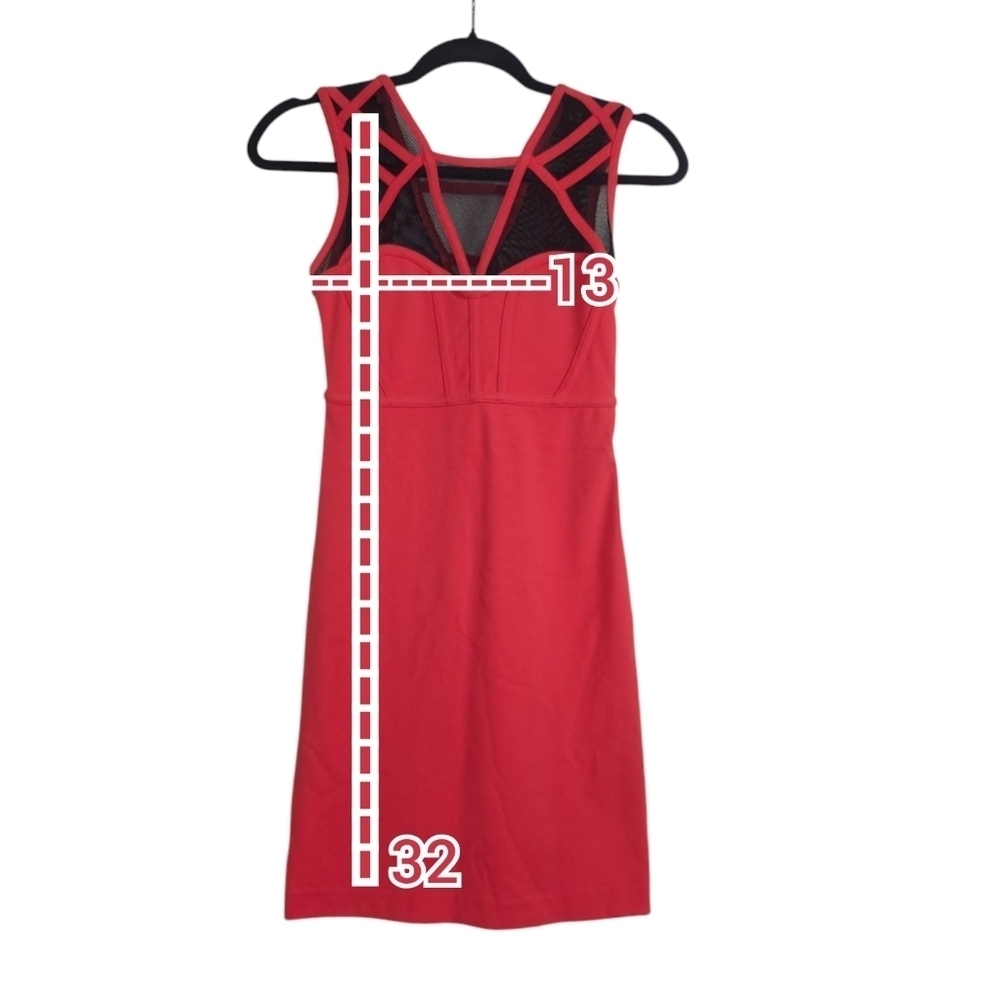 Versace Collection Red Sheath Mini Dress with Sweetheart Neckline - Picture 2 of 8